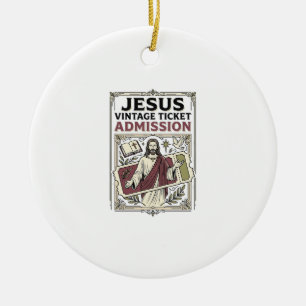 Ornamento De Cerâmica Ingresso Jesus Vintage Admissão Jesus Vintage Tick