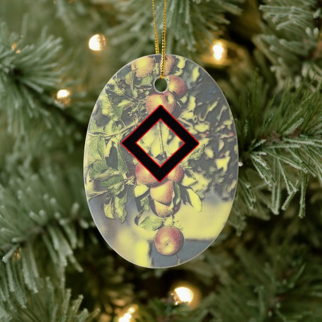 Ornamento De Cerâmica Ingwaz Viking Rune Yule Ornament - Herói! (Árvore)
