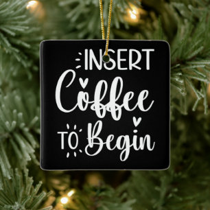 Ornamento De Cerâmica Inserir Café Para Começar Um Pó Humoroso