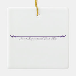 Ornamento De Cerâmica Inserir citação Inspiracional Aqui - Roxo
