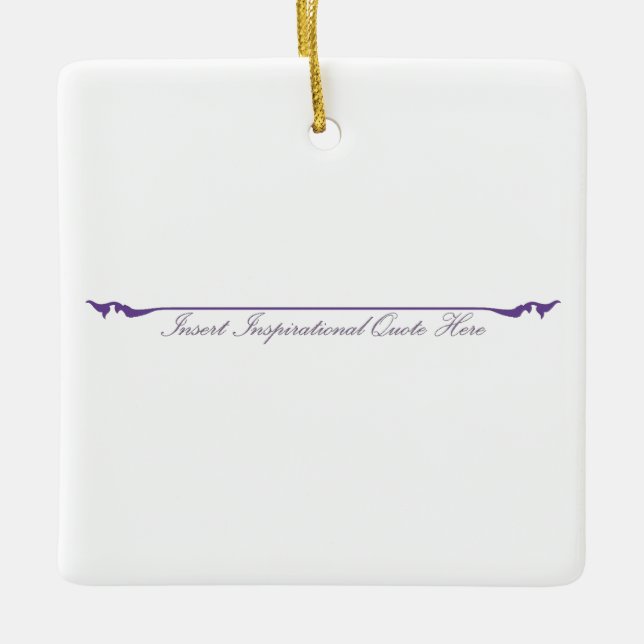 Ornamento De Cerâmica Inserir citação Inspiracional Aqui - Roxo (Frente)