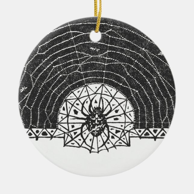 Ornamento De Cerâmica Inseto de aranha negra no Halloween 2021 (Frente)