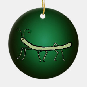 Ornamento De Cerâmica inseto de vara verde