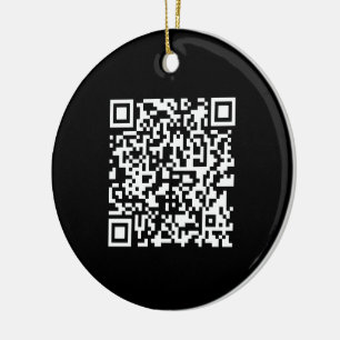 Ornamento De Cerâmica Insira URL e crie código QR escaneável Preto Bra