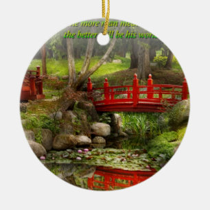 Ornamento De Cerâmica Inspiração - Jardim Japonês - Meditação