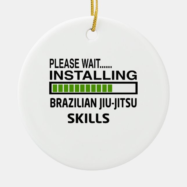 Ornamento De Cerâmica Instalando habilidades de Jiu-Jitsu do brasileiro (Frente)