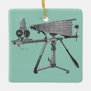 Ornamento De Cerâmica INSTRUMENTO Científico Antiquado do Microscópio do