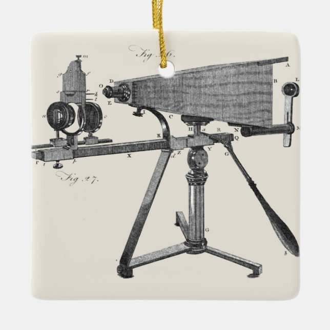 Ornamento De Cerâmica INSTRUMENTO Científico Antiquado do Microscópio do (Frente)