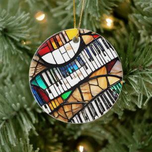 Ornamento De Cerâmica Instrumento Musical Teclado de Piano