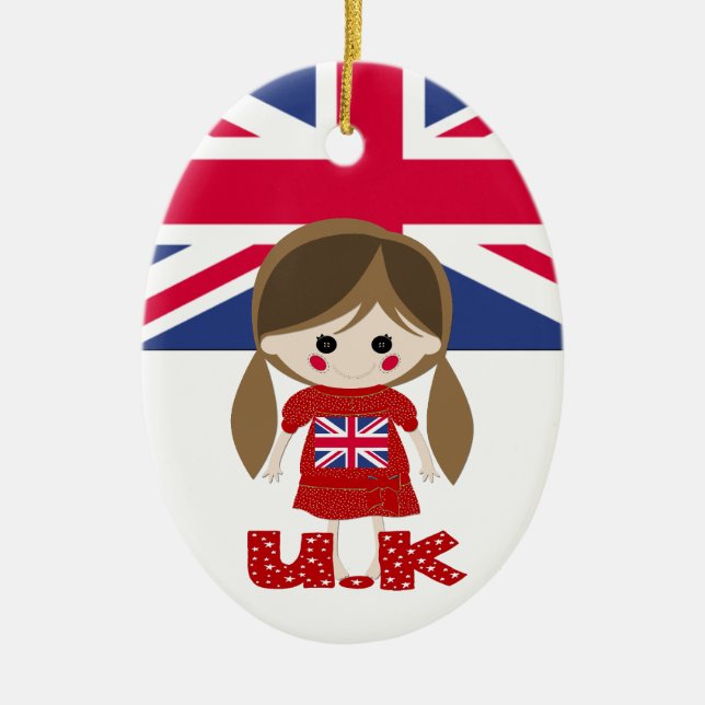 Ornamento De Cerâmica International - British Girl - SRF (Frente)