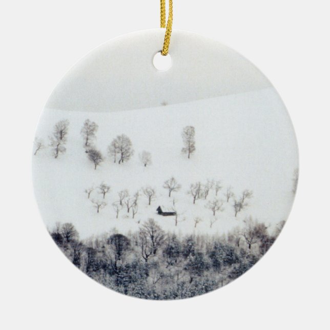 Ornamento De Cerâmica Inverno em Paltinis - Romênia (Frente)