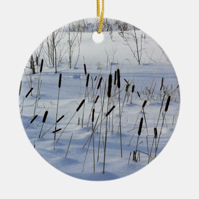 Ornamento De Cerâmica Inverno em Quebec, Canadá (Frente)