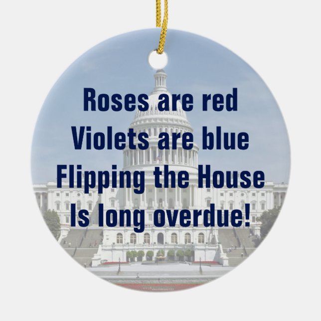 Ornamento De Cerâmica Invertendo a Câmara dos Representantes (Frente)