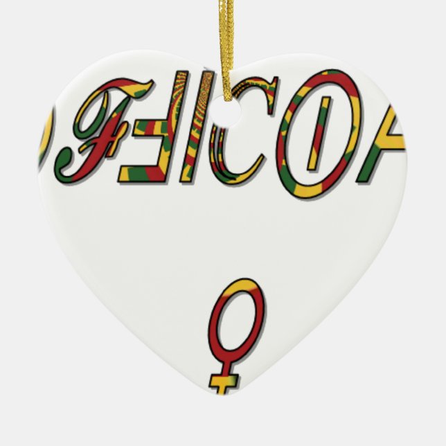 Ornamento De Cerâmica Invertido "OFICIAL Female Symbol Art Impressão (Frente)