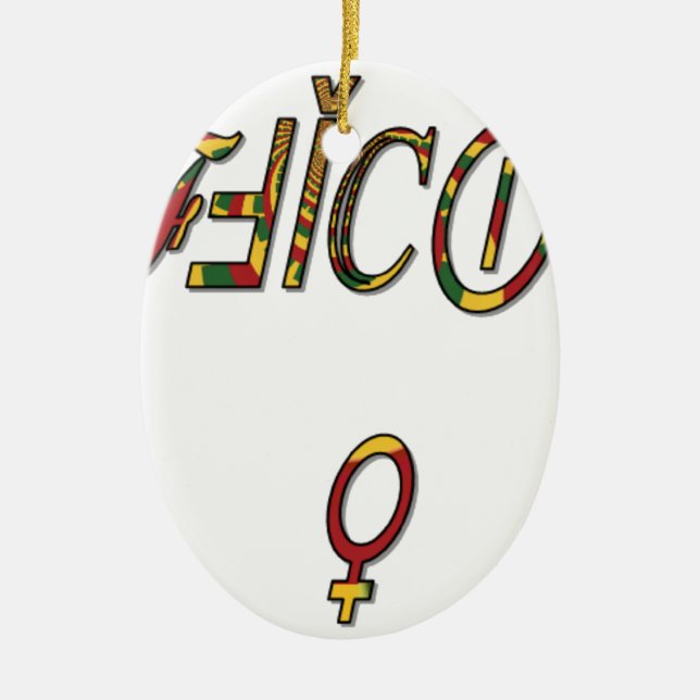 Ornamento De Cerâmica Invertido "OFICIAL Female Symbol Art Impressão (Frente)