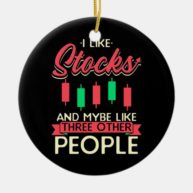 Ornamento De Cerâmica Investidor Que Gosto De Ações (Frente)