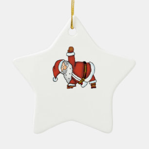 Ornamento De Cerâmica Ioga do papai noel - design do Natal com o papai
