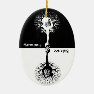 Ornamento De Cerâmica Ioga Yin Yang da harmonia & do equilíbrio