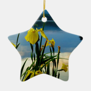 Ornamento De Cerâmica Íris Amarelo no Lago Shore