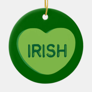Ornamento De Cerâmica Irish Candy Heart