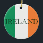 Ornamento De Cerâmica Irish Flag Ireland orncn<br><div class="desc">Irish Flag Ireland Round Ornament Design © Trinkets and Things 2017 - AHP Design. Todos os Direitos Reservados.</div>