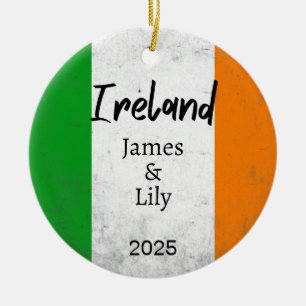 Ornamento De Cerâmica Irish Flag Ornament, Personalised Ireland