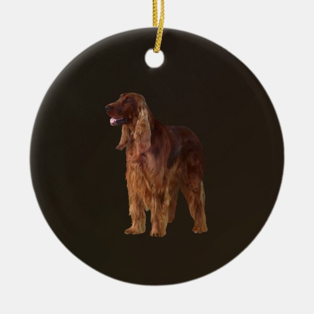 Ornamento De Cerâmica Irish Setter (Frente)