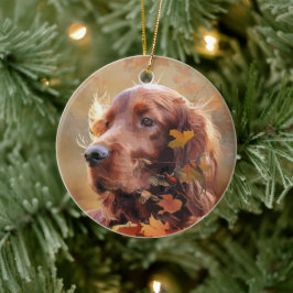 Ornamento De Cerâmica Irish Setter