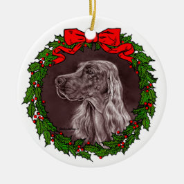 Ornamento De Cerâmica Irish Setter Art de Glenda S. Harlan