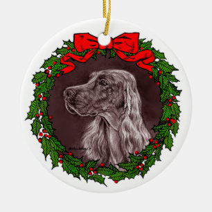 Ornamento De Cerâmica Irish Setter Art de Glenda S. Harlan
