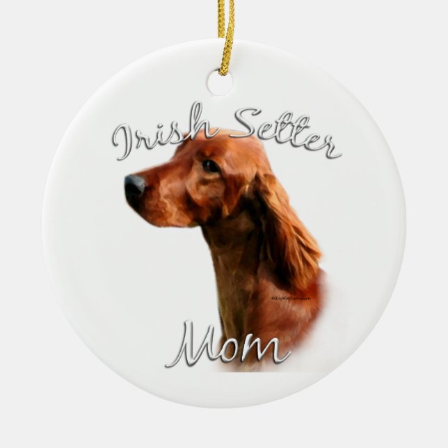 Ornamento De Cerâmica Irish Setter Mãe 2 (Frente)