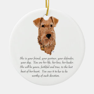Ornamento De Cerâmica Irish Terrier Lembrança - Feminino