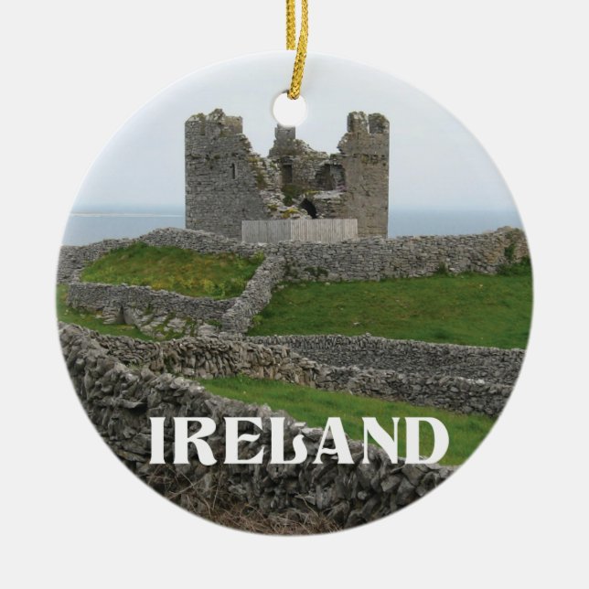 Ornamento De Cerâmica Irlanda com foto de Inisheer (Frente)