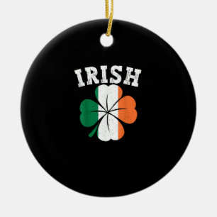 Ornamento De Cerâmica Irlanda Shamrock Irlanda Rua de bandeira Patrick D