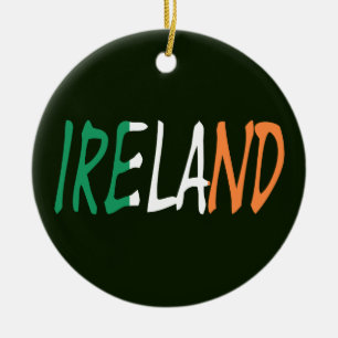 Ornamento De Cerâmica Irlanda sobreposta à Irish Flag orncn