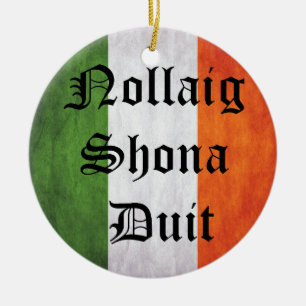 Ornamento De Cerâmica Irlandês, Irlanda, Natal, Irish Flag