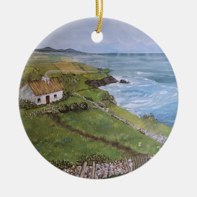 Ornamento De Cerâmica Irlandês Ornamanant Christmas Ireland County Kerry (Frente)