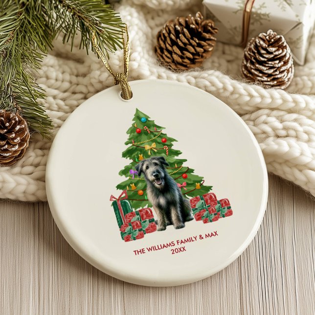 Ornamento De Cerâmica Irlandês Wolfhound Dog Personalizado Natal (Criador carregado)