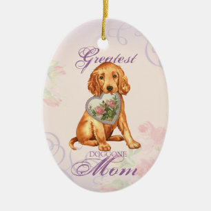 Ornamento De Cerâmica Irlandesa Setter Heart Mãe