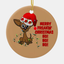 Ornamento De Cerâmica Irmão alegre do Natal de Freakin