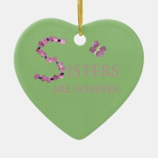 Ornamento De Cerâmica Irmãs Feriadas São Para Sempre (Frente)