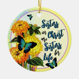 Ornamento De Cerâmica Irmãs No Cristo