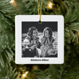 Ornamento De Cerâmica Irmãs Simples Moderno Minimalista Foto Natal