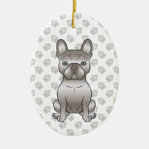 Ornamento De Cerâmica Isabella French Bulldog / Frenchie Cute Dog & Text