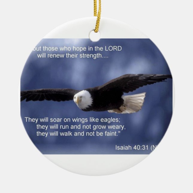 Ornamento De Cerâmica Isaiah 40:31 (Frente)