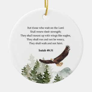 Ornamento De Cerâmica Isaiah 40:31 Monte asas como águias