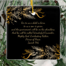 Isaiah 9:6 Presente de Natal Personalizado Cristão