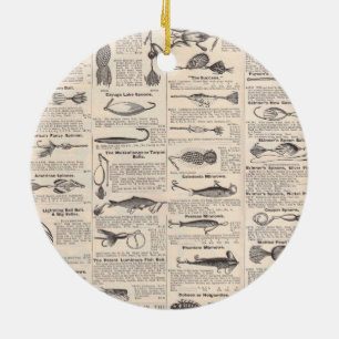 Ornamento De Cerâmica Isca de Pesca Publicidade Arte de Pescador