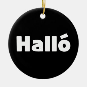 Ornamento De Cerâmica Islandês Halló { Hello ) Íslenska Language
