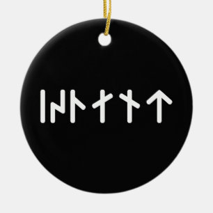 Ornamento De Cerâmica Islândia ᛁᛋᛚᛅᚾᛏ ~ Runas Futhark Jovem